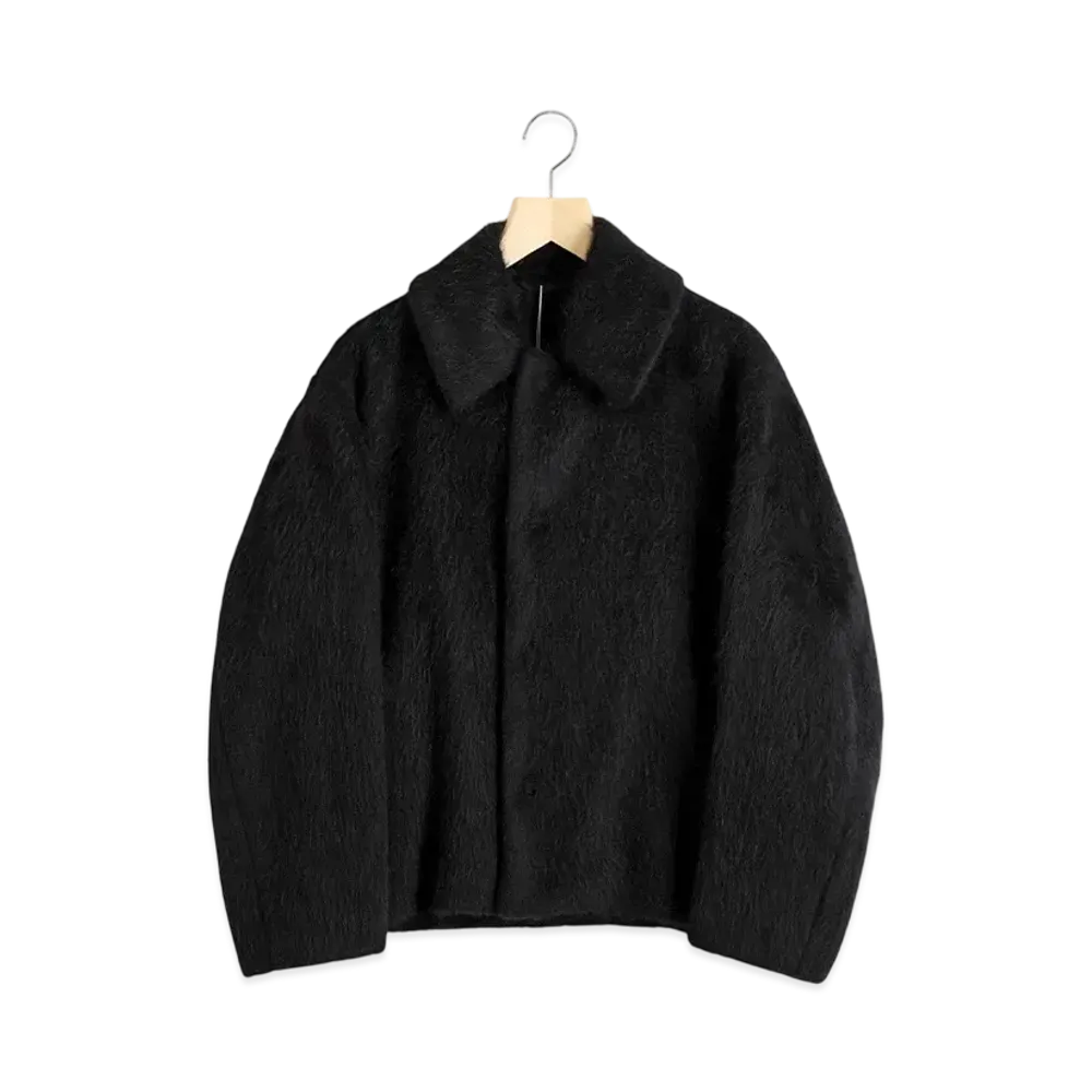 COMOLI Ladies Camel Shaggy Blouson "Black"