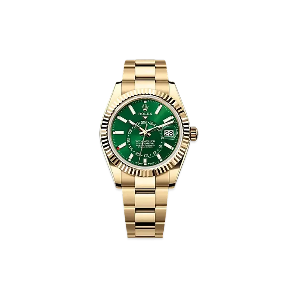 ROLEX Sky-Dweller 42mm Yellow Gold 336938 "Bright Green"
