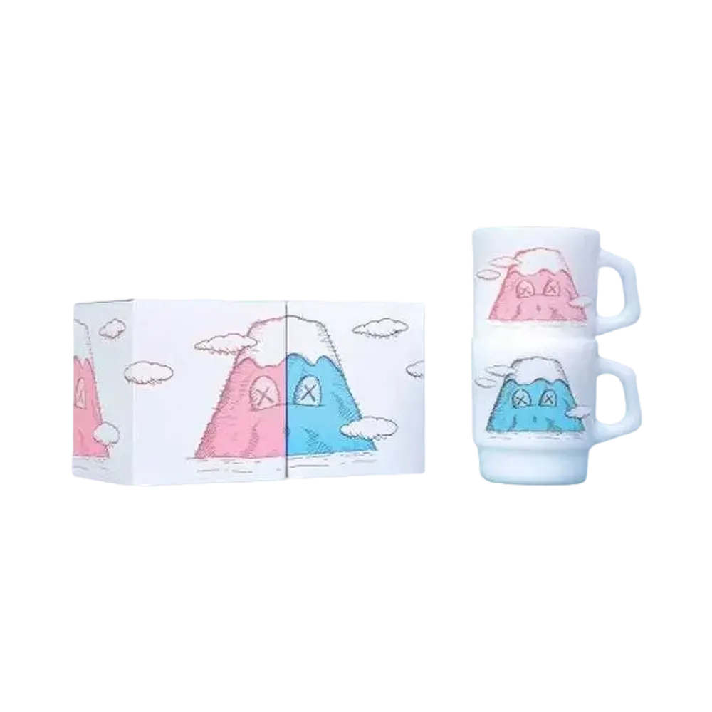 KAWS HOLIDAY Japan Mount Fuji Fire-King Mug Set (Set of 2) "Multi"