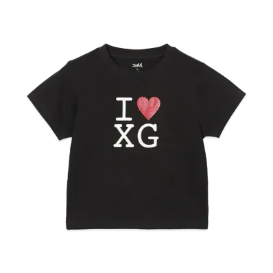 X-Girl I Love Xg Logo S/S Baby Tee "Black"