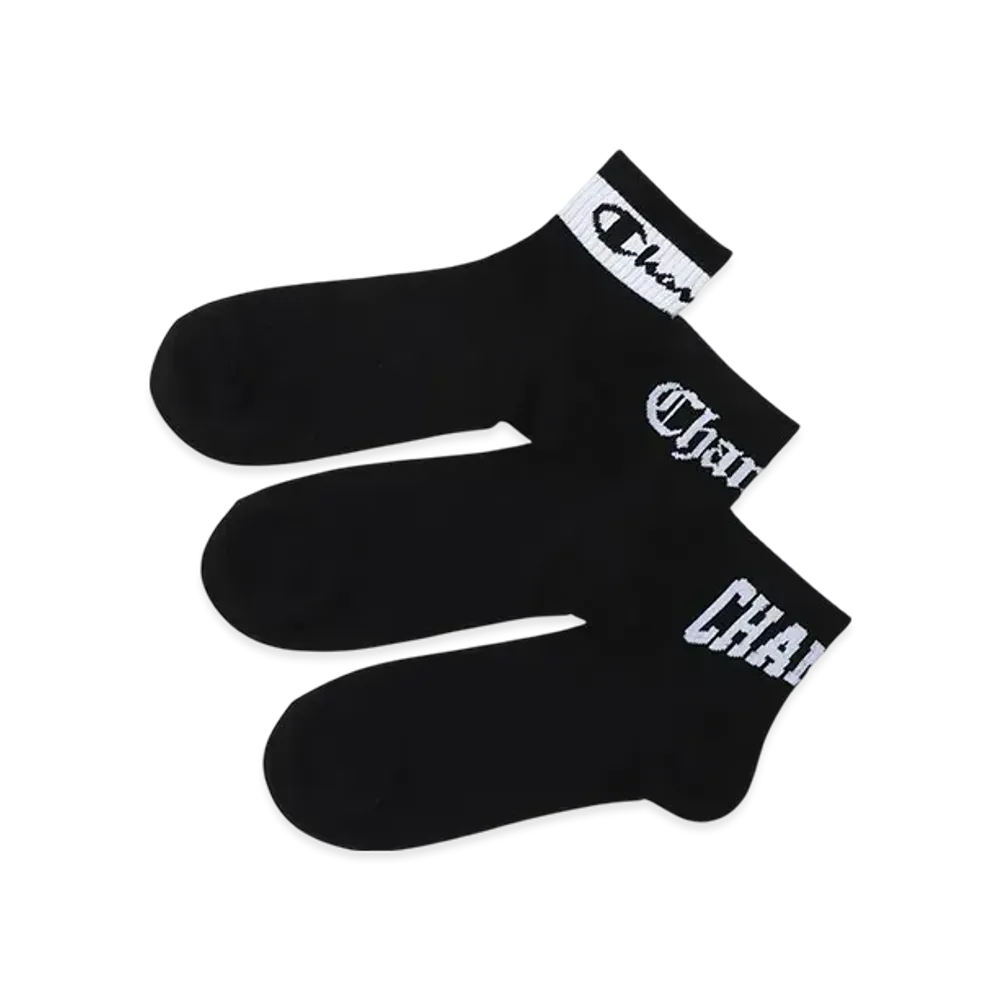 Champion 3-Pair Quarter Length Socks "Black"