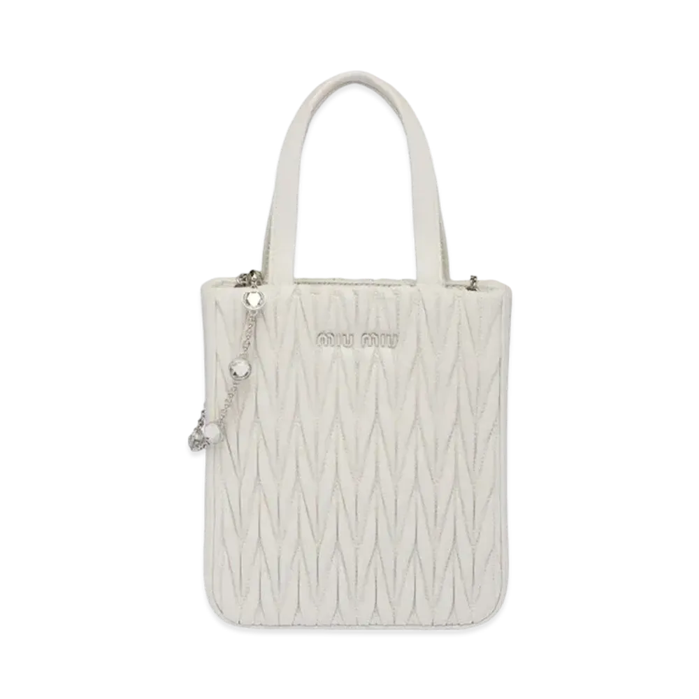 MIU MIU Materassenapa Leather Handbag "White"