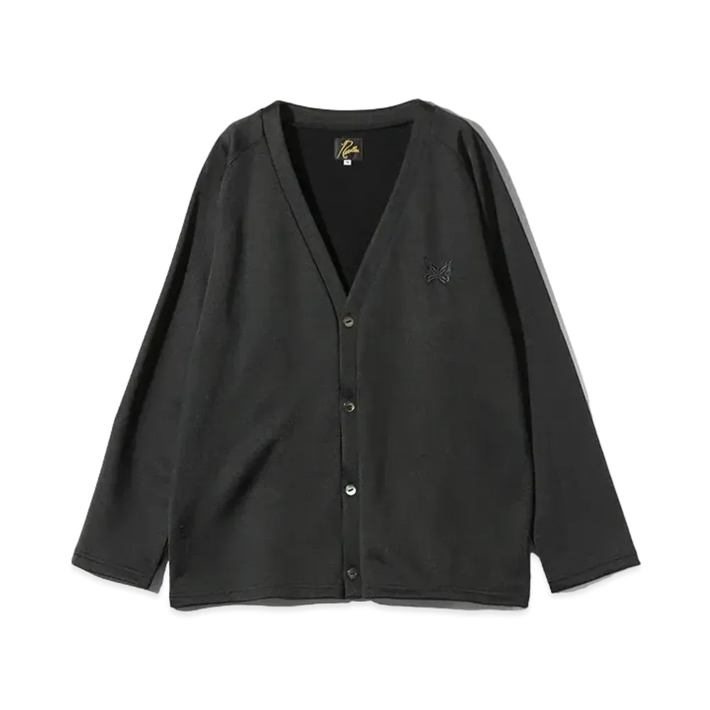 Needles V Neck Cardigan - C/Pe Bright Jersey "Black"