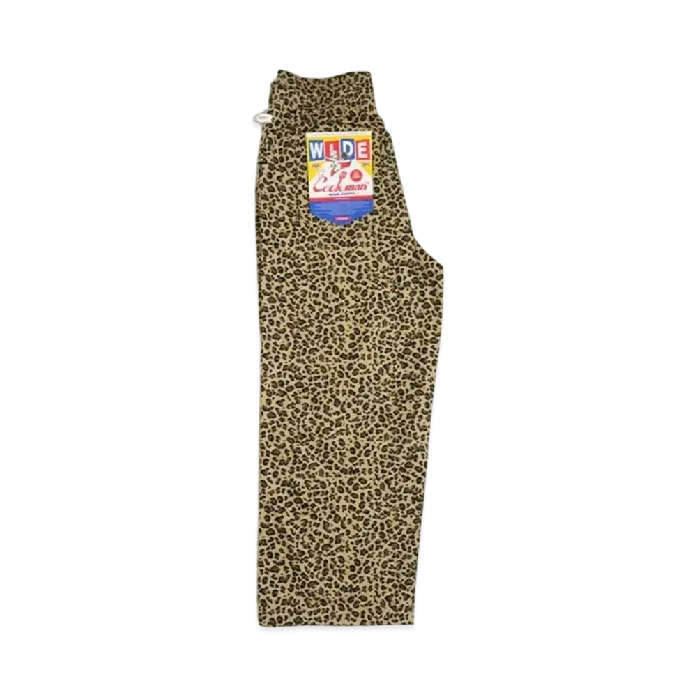 COOKMAN Wide Chef Pants "Leopard/Beige"