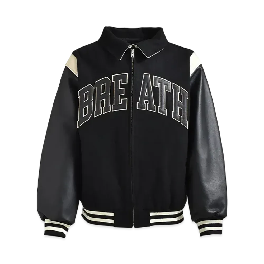 BREATH Arch Logo Versity Jacket "Black White"