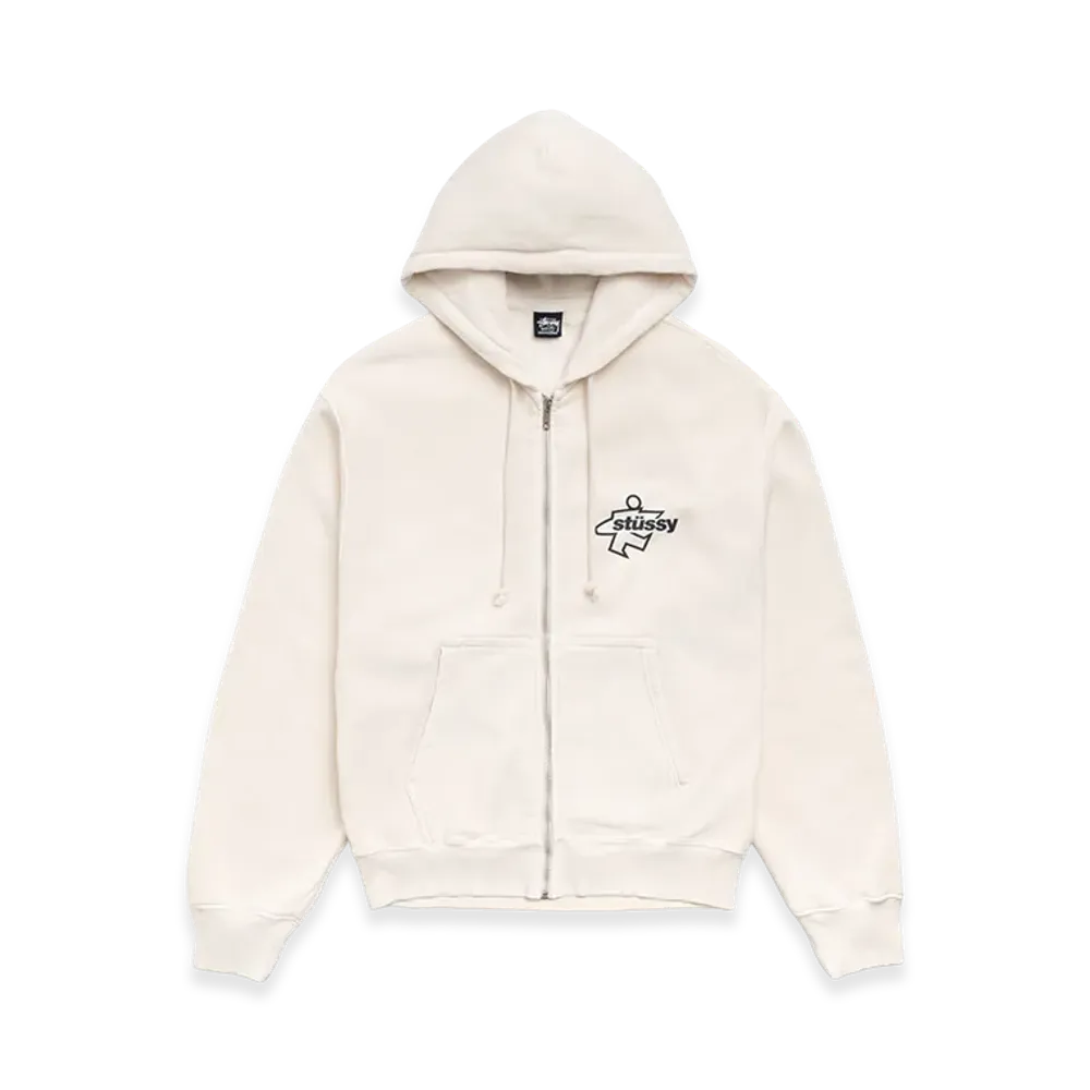 Stussy Surf Size Zip Hoodie "Bone"