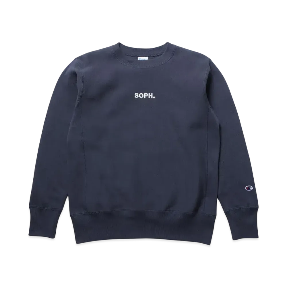 Champion x SOPH. Reverse Weave Crewneck Sweat "Navy"