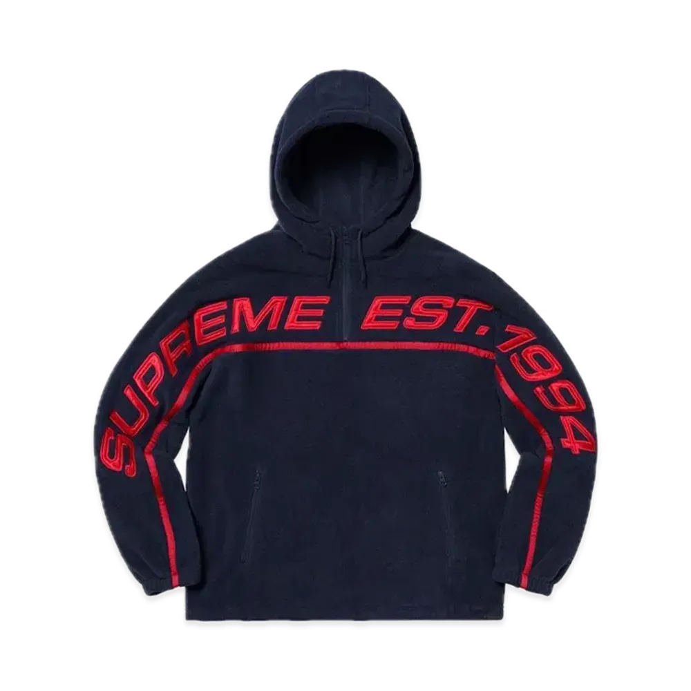 Supreme Polartec Half Zip Hooded Sweatshirt "Navy"