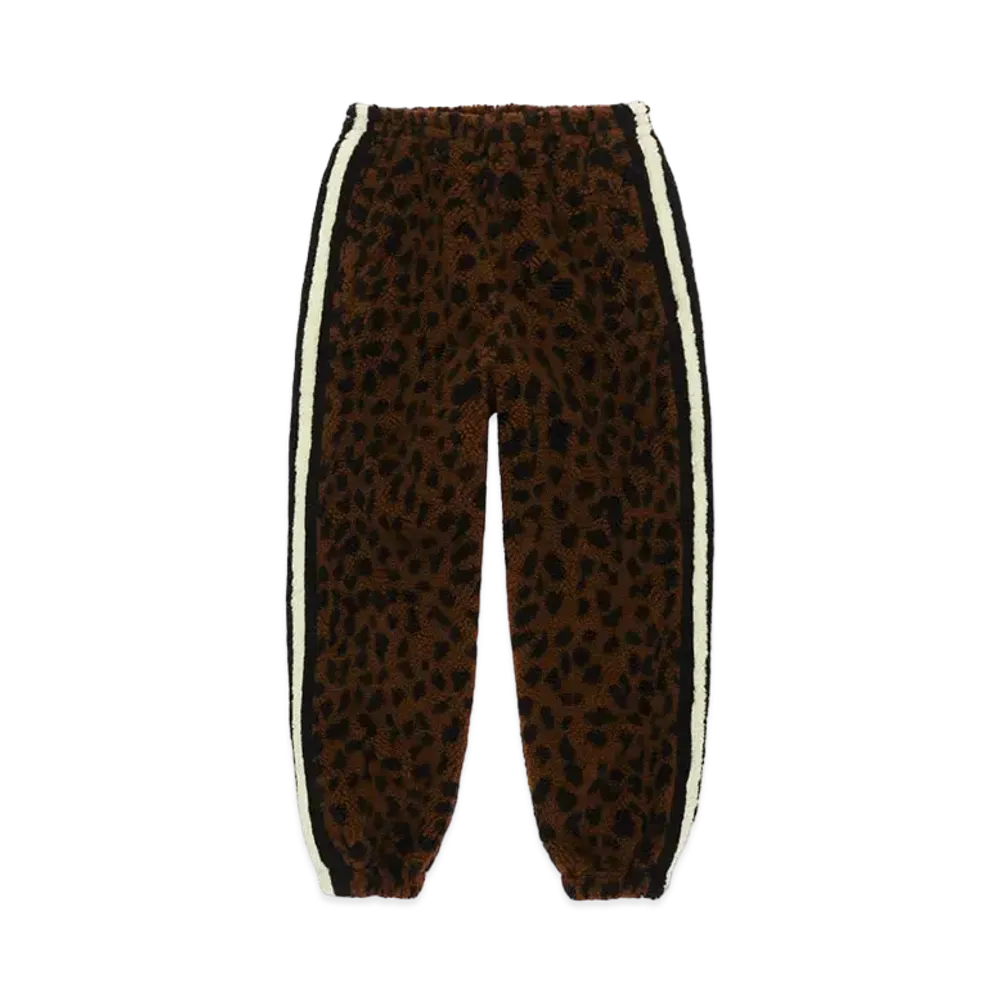 WACKO MARIA Leopard Boa Track Pants "Brown"