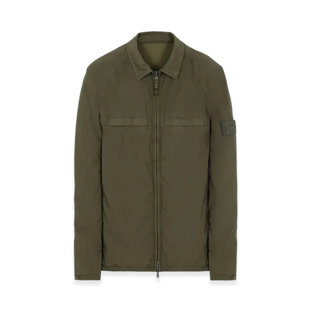 Stone Island 119F4 Ghost Piece Stretch Cotton Reversible Overshirt - 21SS "Military Green"