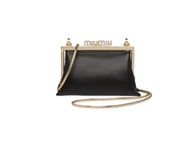 MIU MIU Shoulder Strap With Nappa Leather Wallet "Black"