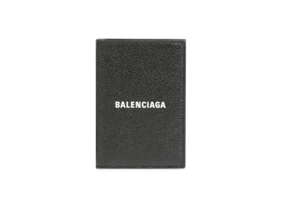 BALENCIAGA Cash Vertical Bifolded Wallet Grained Calfskin "Black/White"