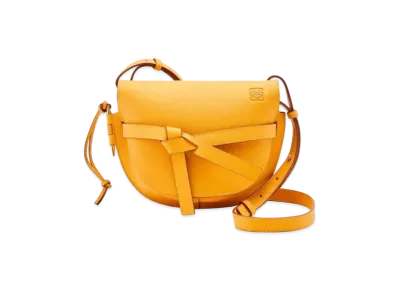 LOEWE Small Gate Bag In Pebble Grain Calfskin "Yellow Mango"