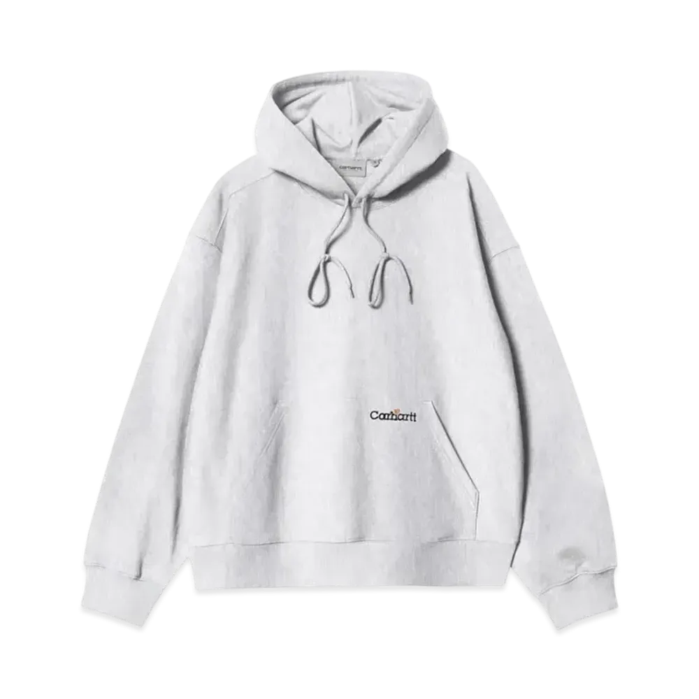 Carhartt WIP Hooded Label Script Sweat "Ash Heather"