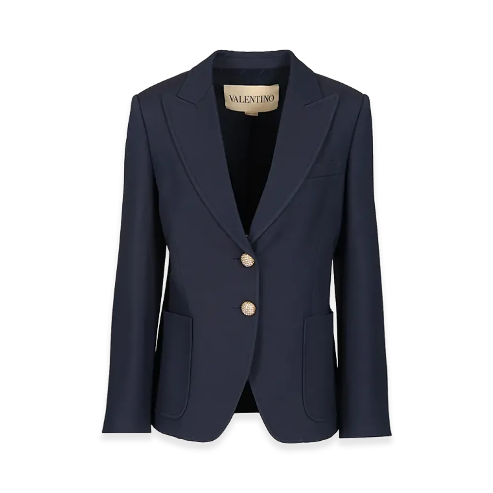 Valentino Women's Crepe Couture Blazer "Blue"