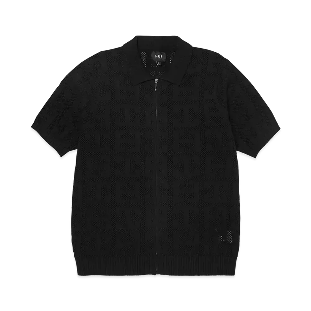 HUF Monogram Jacquard Zip Sweater "Black"