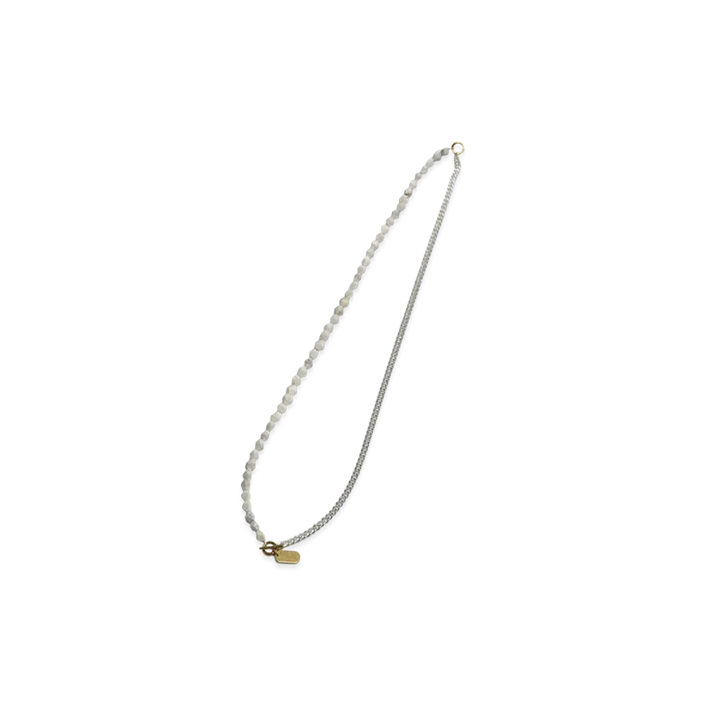 S'YTE White Howlite Chain Necklace Bracelet "Sliver/White"