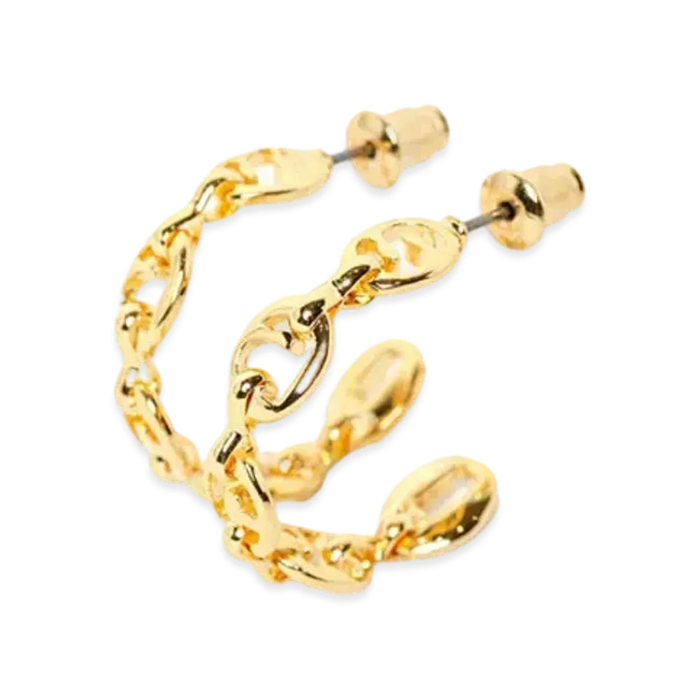 sacai Logo Anchor Chain Earrings "Gold"