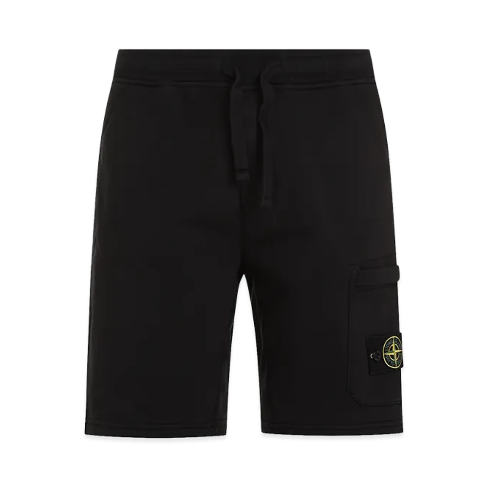 Stone Island Organic Cotton Fleece Bermuda Shorts "Black"