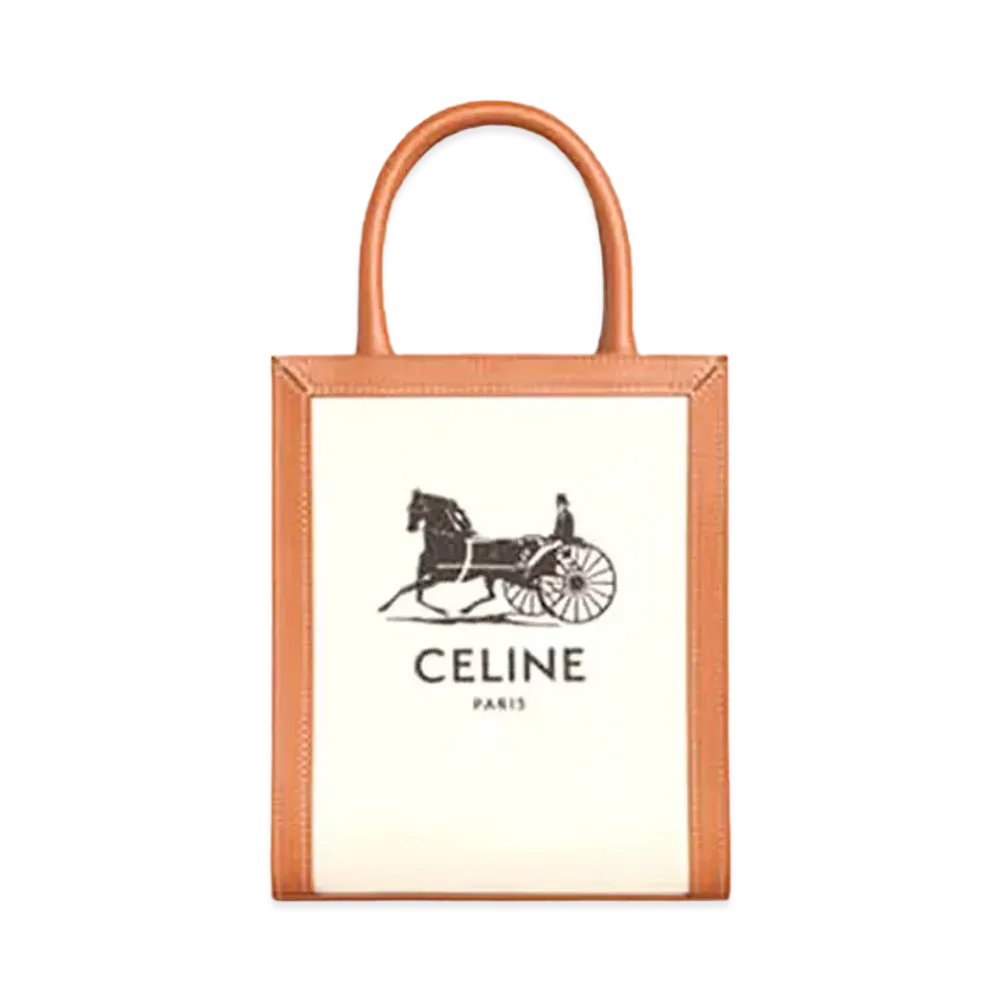 CELINE Mini Vertical Cabas Celine Sulky Print "Natural"