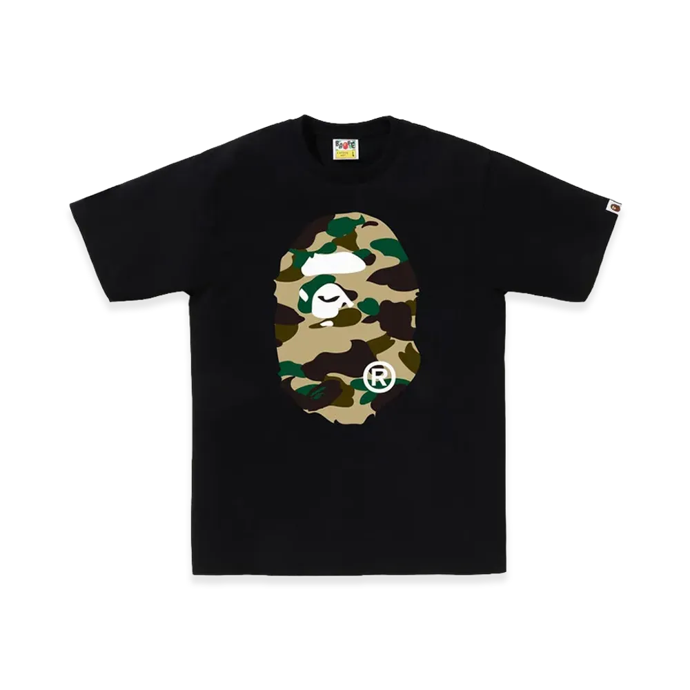 A BATHING APE Big Ape Head Tee "Black/Yellow"