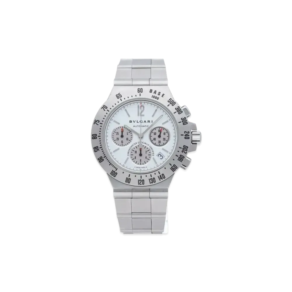BVLGARI Diagono Tachymetric Chronograph "White/Stainless Steel/Silver"