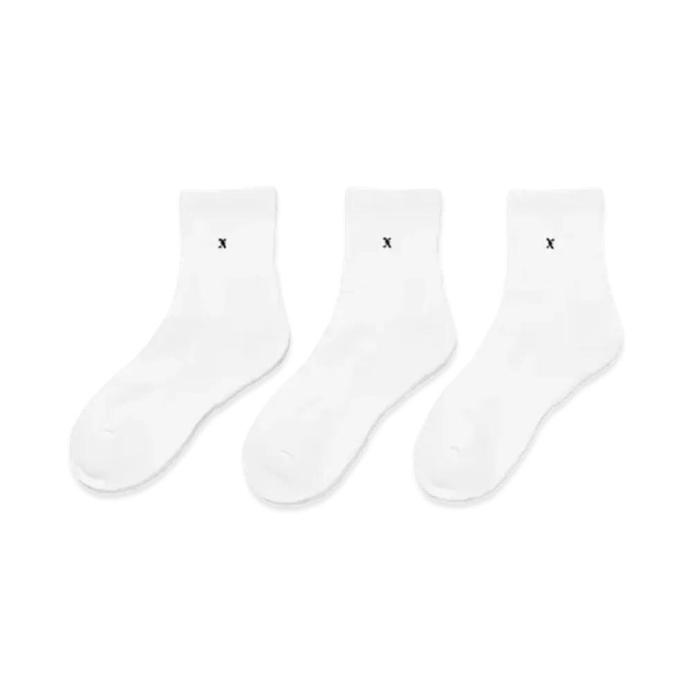 GOD SELECTION XXX OnePoint Logo Short Socks 3-Pack GX-S26-SO-02 "White"