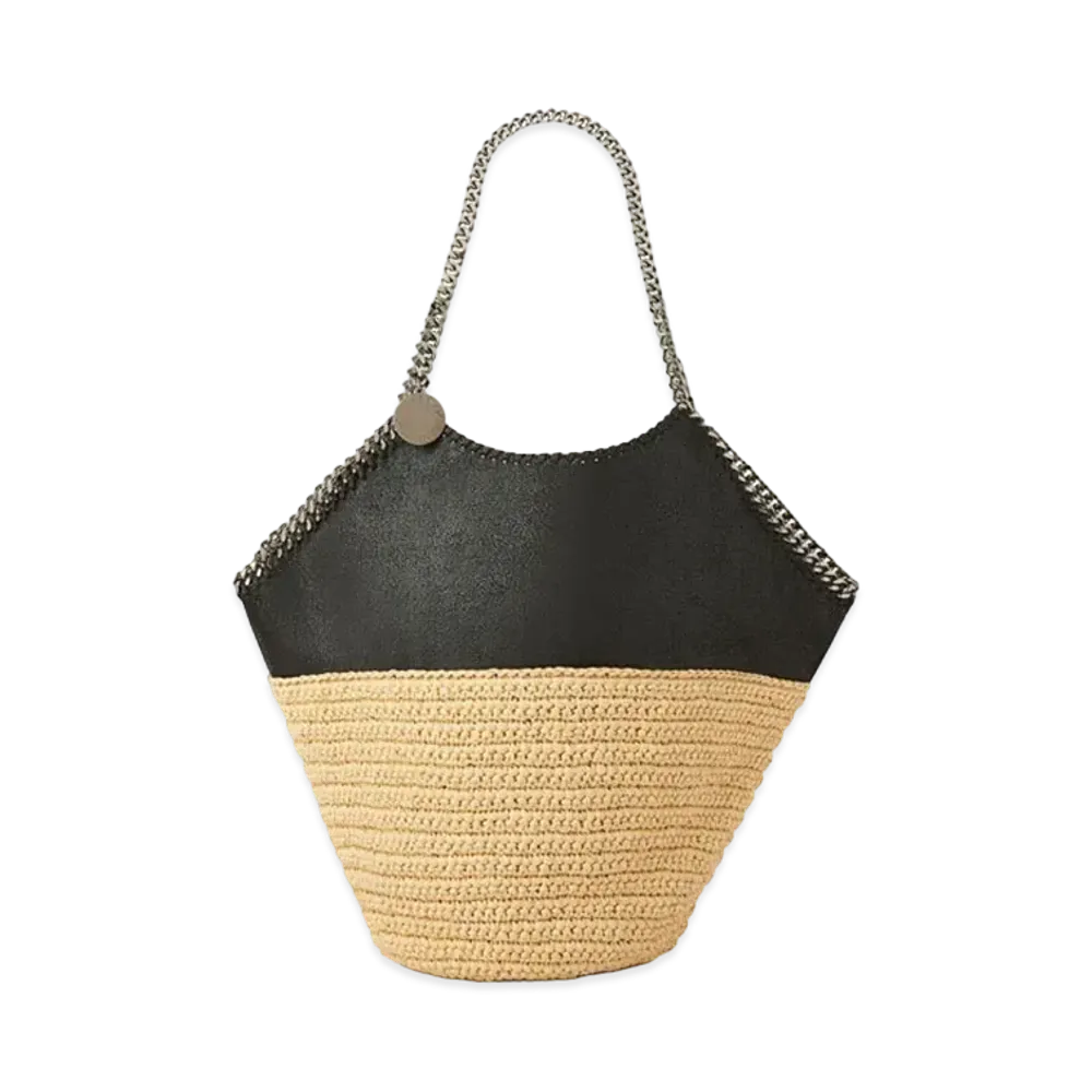 Stella McCartney Falabella Raffia Large Tote "Black"