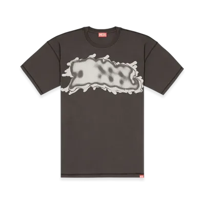 Diesel T-Leonard-Ihbj T-shirt with graffiti print "Dark Grey"
