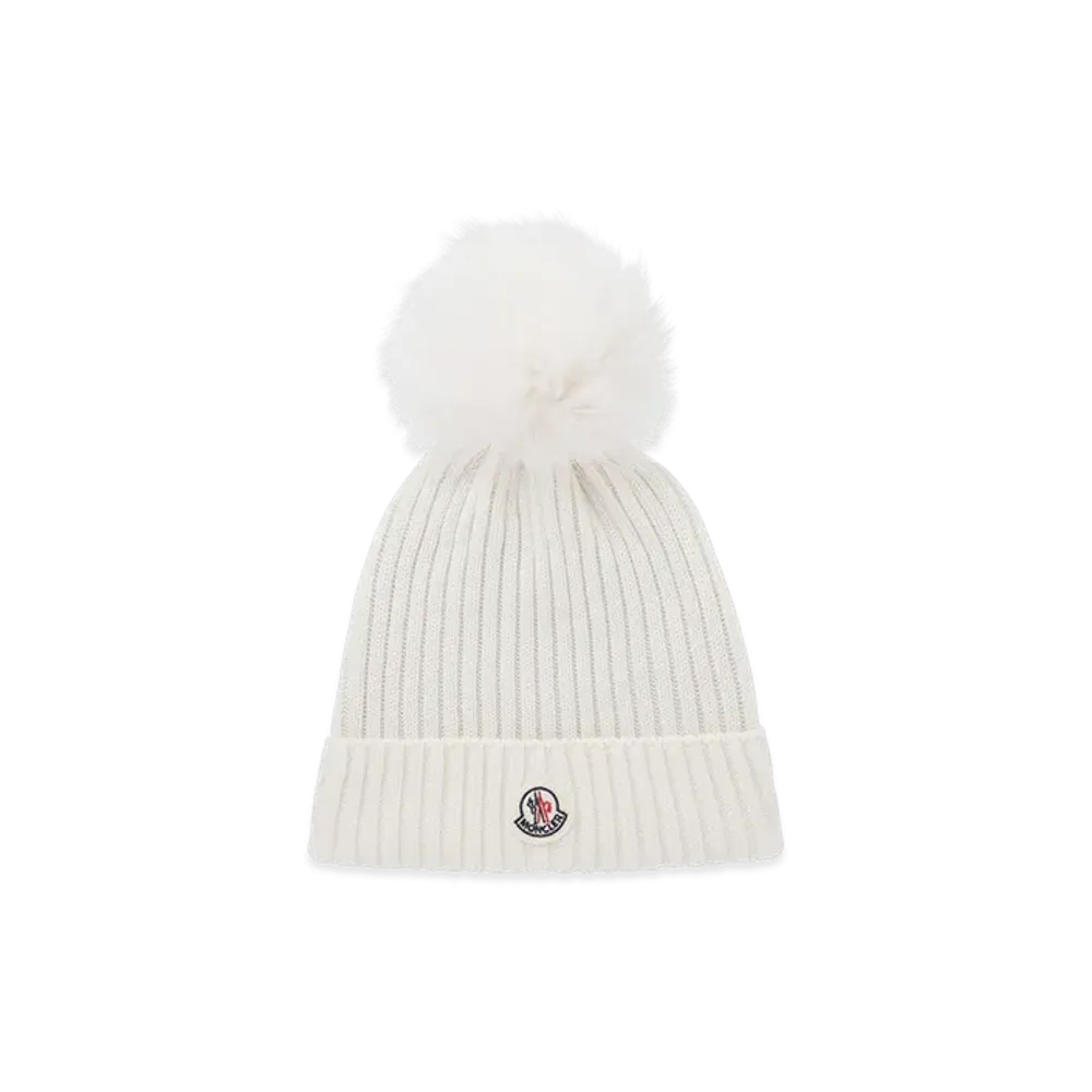 MONCLER Kids Berretto Knit Cap "White"