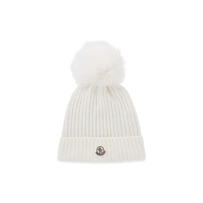 MONCLER Kids Berretto Knit Cap "White"