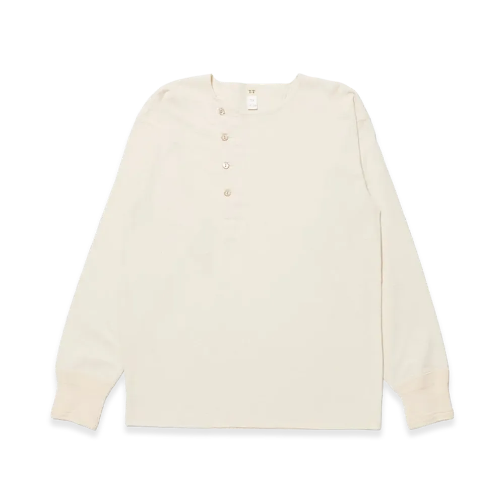 T.T Taiga Takahashi LOT.618 Side Henley Neck Shirt "Ivory"
