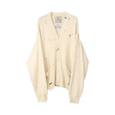 Maison MIHARA YASUHIRO Distressed Knit Cardigan "White"