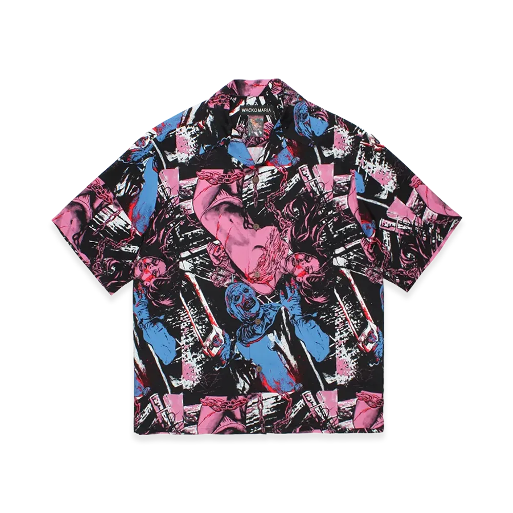 WACKO MARIA x Terrifier Hawaiian Shirt "Pink/Blue"