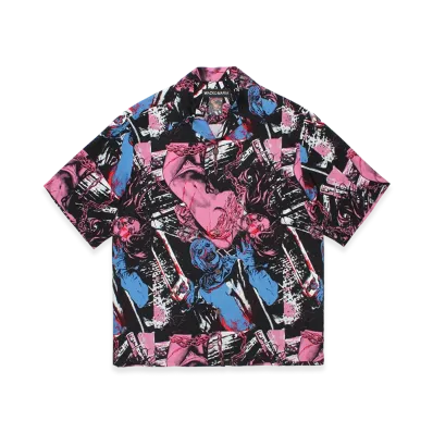 WACKO MARIA x Terrifier Hawaiian Shirt "Pink/Blue"