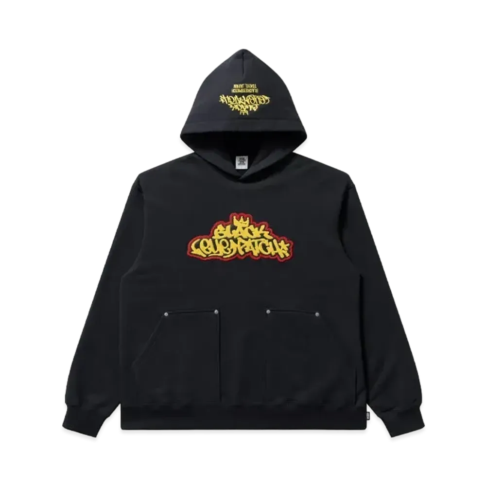 BlackEyePatch Style Script Double Pocket Hoodie "Black"