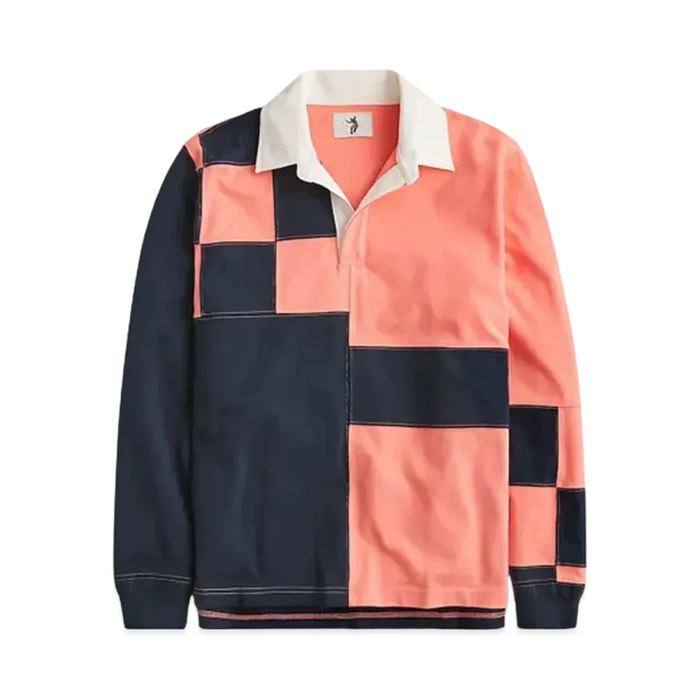 UNION x J.Crew Pieced Rugby Shirt "Pink Carbon Pieced"