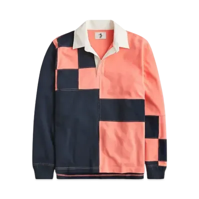 UNION x J.Crew Pieced Rugby Shirt "Pink Carbon Pieced"