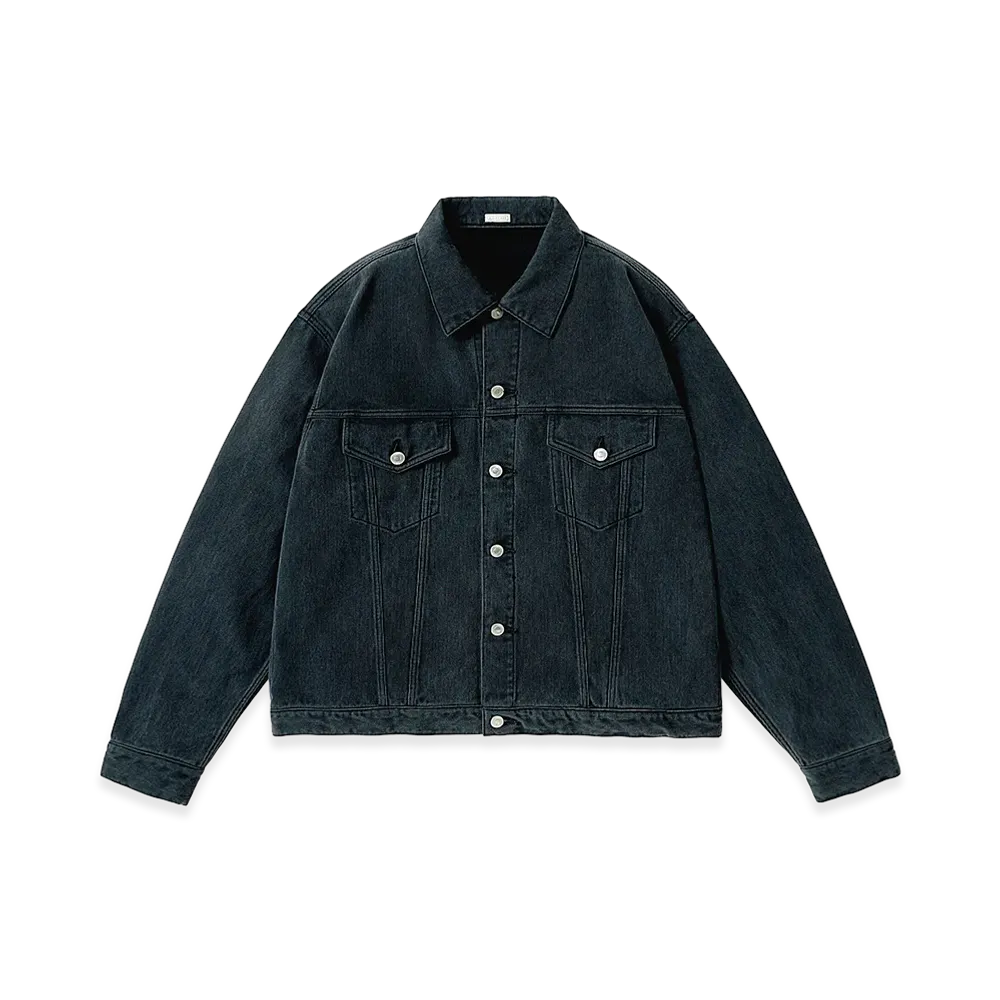 A.PRESSE Washed Silk Cotton Pique 3rd Type Jacket "Blue"