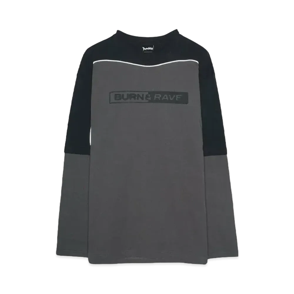 Paradise Youth Club BURN & RAVE PANEL LS TEE "CHARCOAL/BLACK"