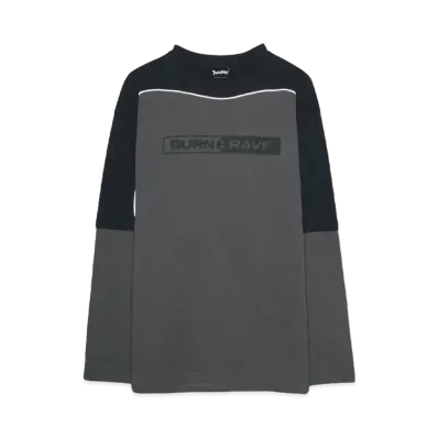 Paradise Youth Club BURN & RAVE PANEL LS TEE "CHARCOAL/BLACK"