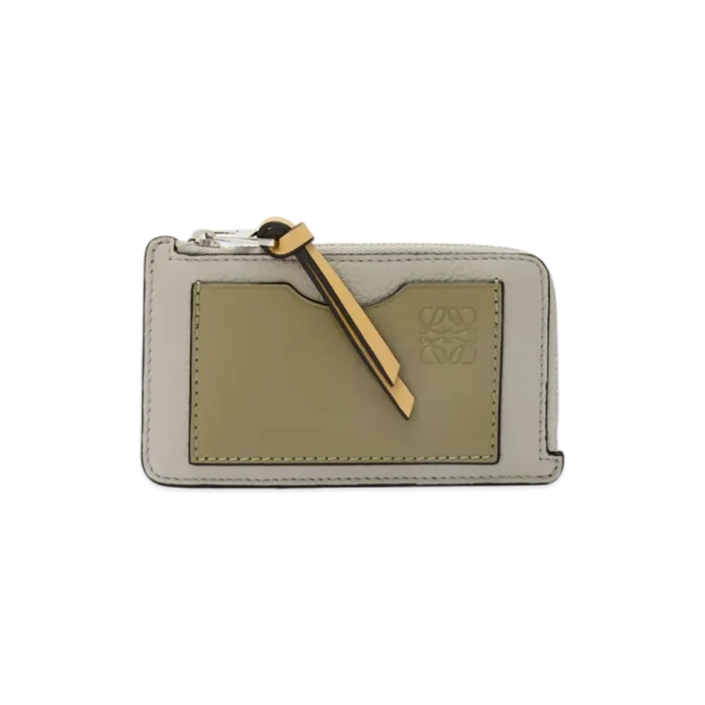 LOEWE Coin Card Holder "Shell Grey/Eucalyptus"