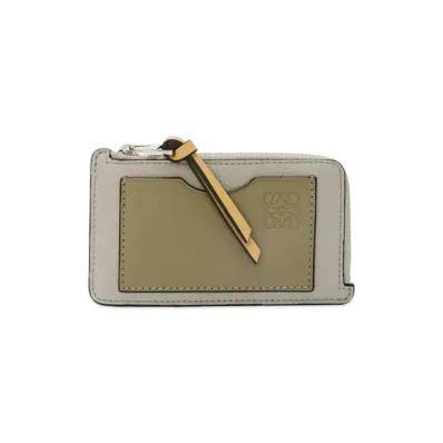 LOEWE Coin Card Holder "Shell Grey/Eucalyptus"