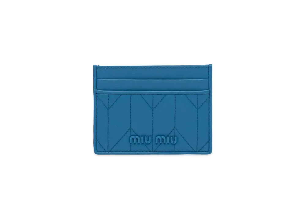 MIU MIU Nappa Leather Card Case "Blue"