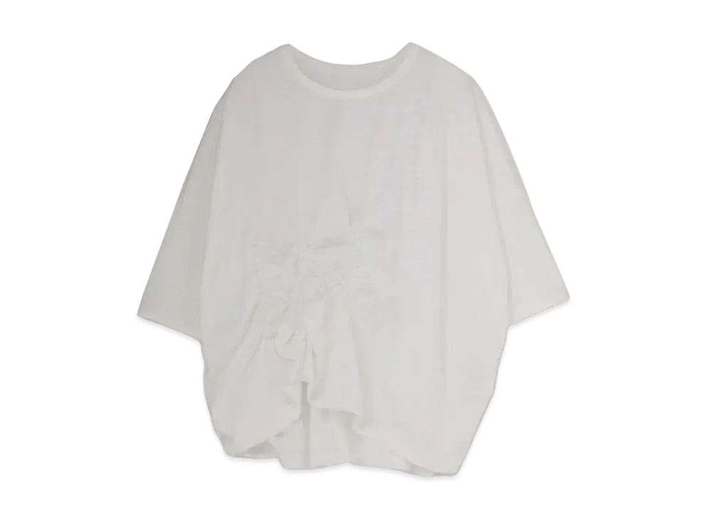 Yohji Yamamoto Y's PLAIN STITCH Y's SHIRRING BIG T "White"