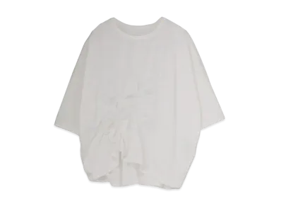 Yohji Yamamoto Y's PLAIN STITCH Y's SHIRRING BIG T "White"