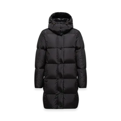 MONCLER Litte Square-Quilted Hooded Long Down Jacket "Black"