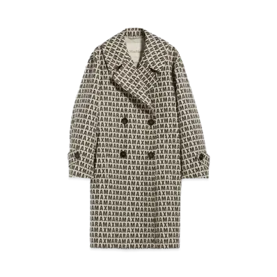 Max Mara Jack Technical Cotton Jacquard Trench Coat "Sand"