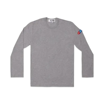 PLAY COMME des GARCONS Invader Cotton L/S T-Shirt Mens "Grey"