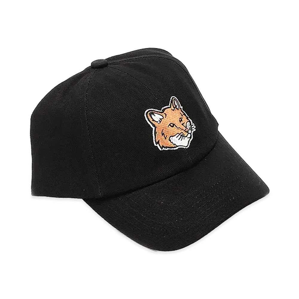 Maison Kitsune Cotton Baseball Cap "Black"
